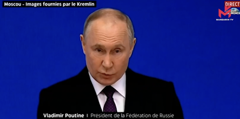 (Infos bilingue) Poutine évoque un risque de conflit nucléaire